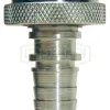 dual lock hose barb with knurled flanged sleeves