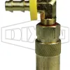 CM-Series Industrial Mold Unvalved Coupler 90° Push-Loc Barb