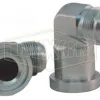 90° Flange Elbow x Male JIC Hydraulic Adapter
