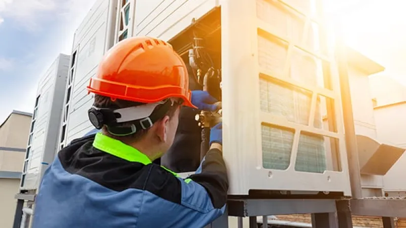 Worker completing MRO